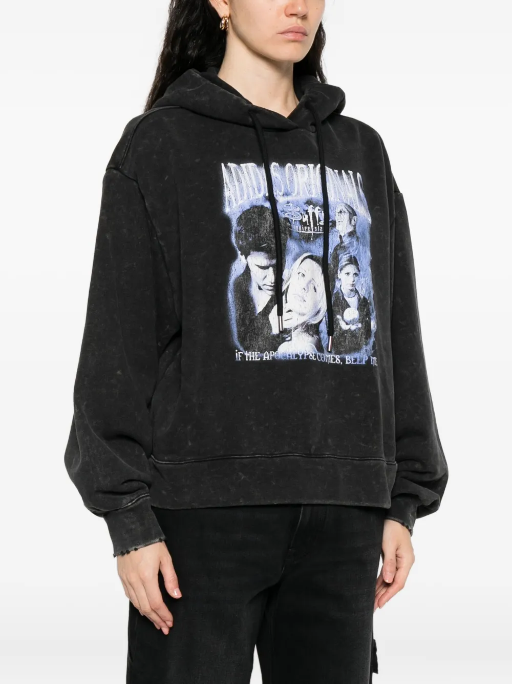 adidas x Fox Disney katoenen hoodie met grafische print Zwart