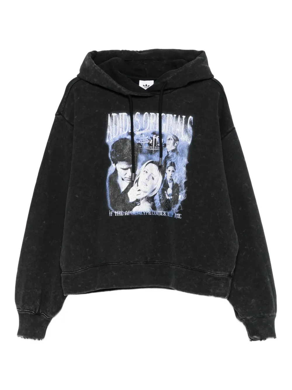 Adidas x Fox Disney katoenen hoodie met grafische print Zwart