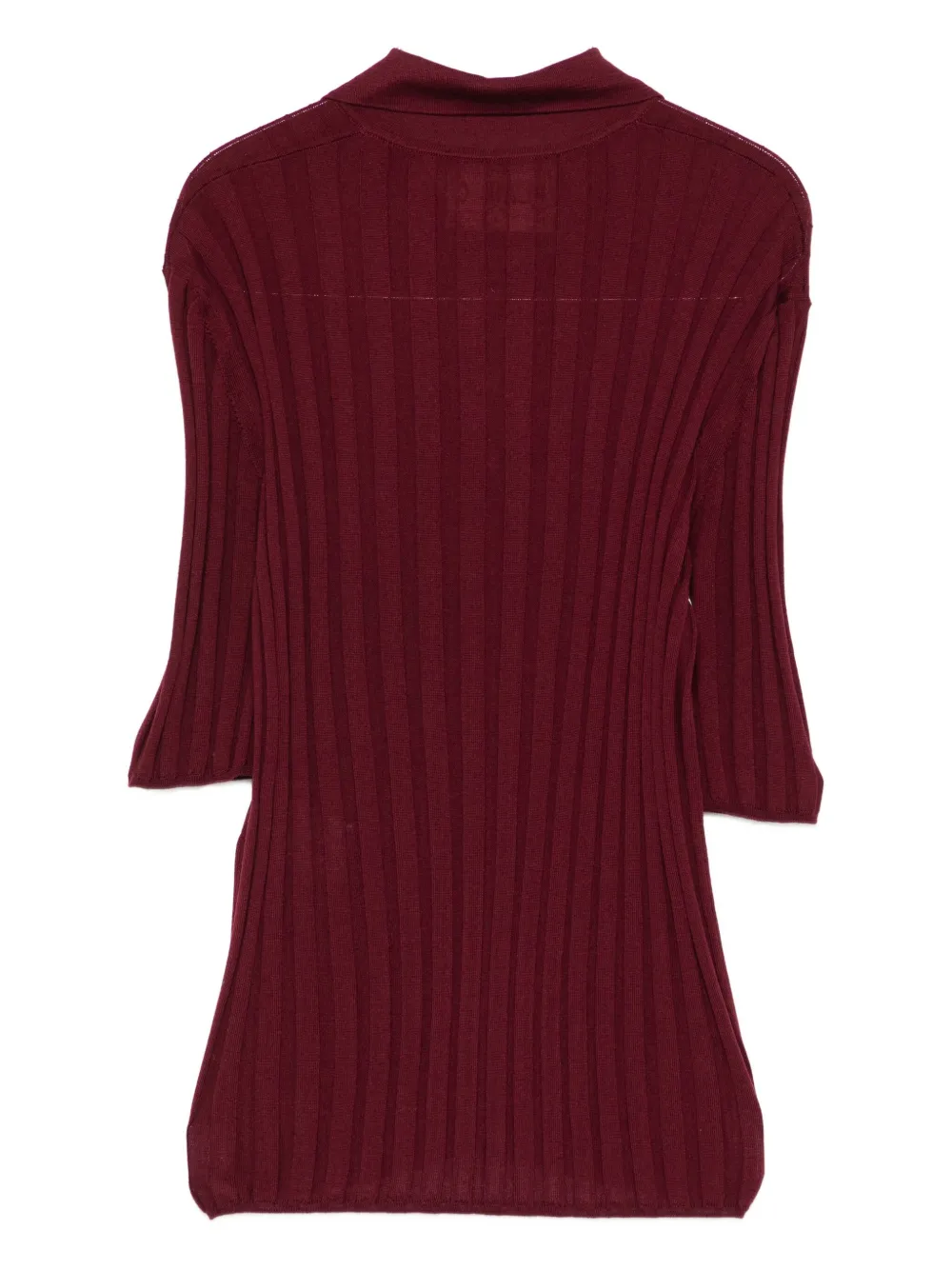 Plan C ribbed polo shirt - Rood
