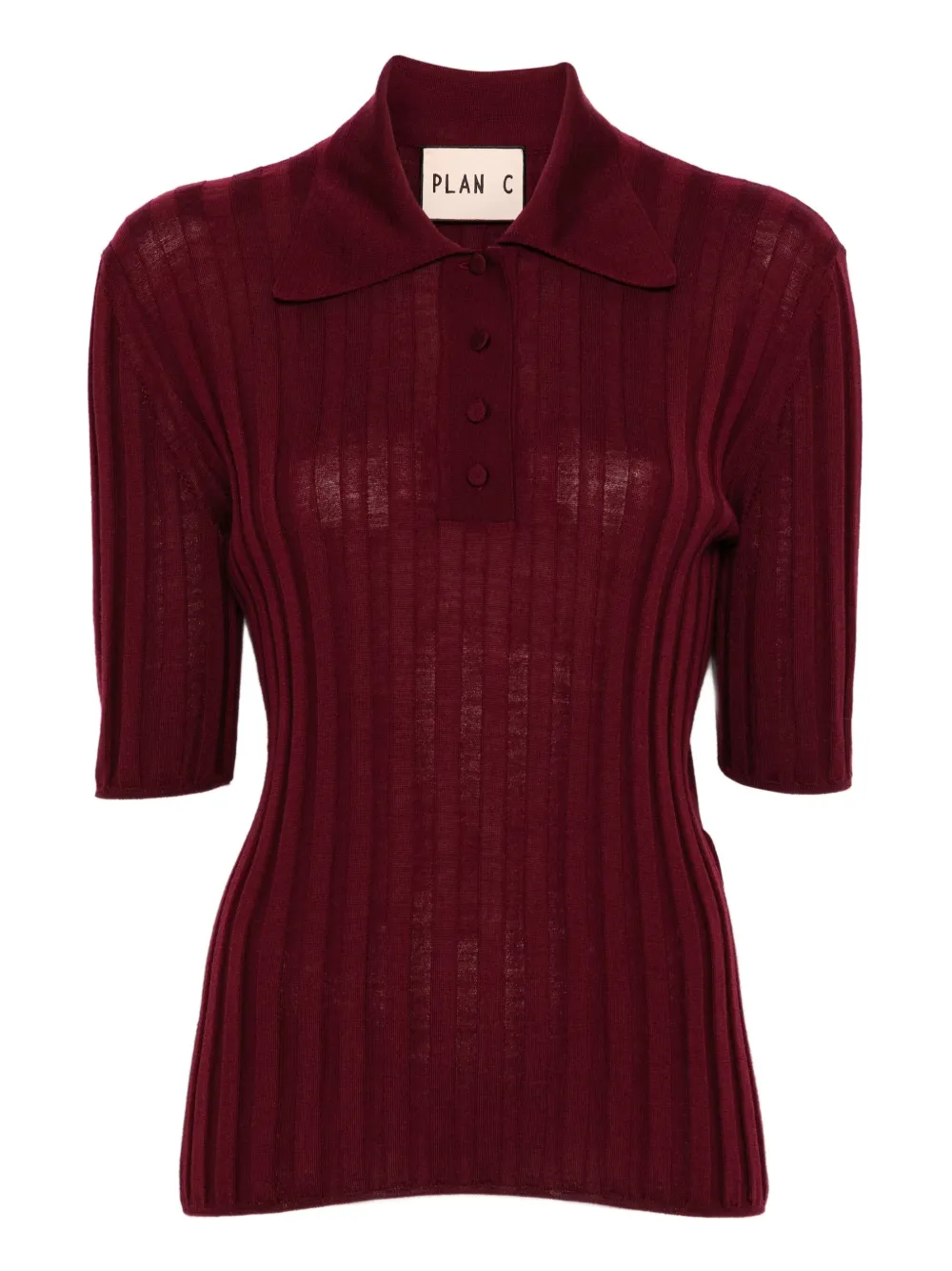 ribbed polo shirt