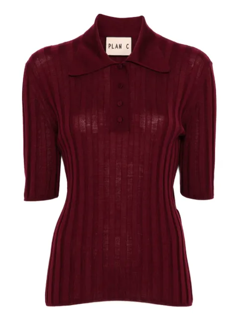 Plan C ribbed polo shirt