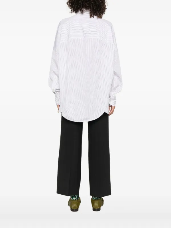 【新品未使用】PLAN C ストライプロングシャツ Plan C ストライプ シャツ | ホワイト | FARFETCH JP