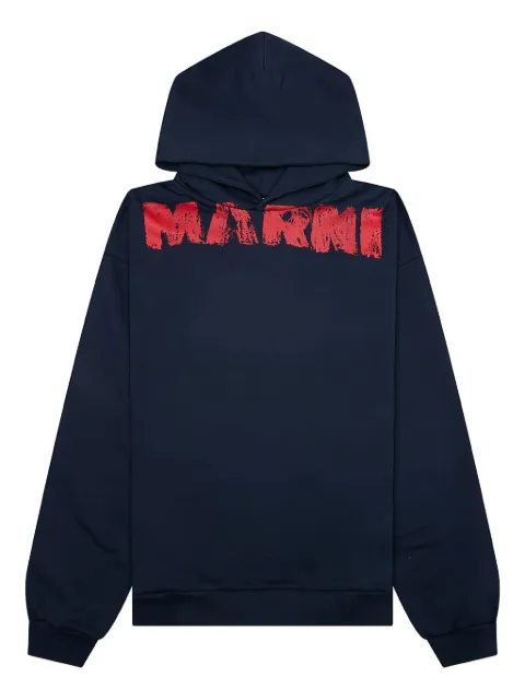 Marni brushstroke logo-print hoodie 