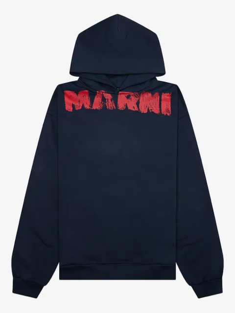 Marni brushstroke logo-print hoodie 