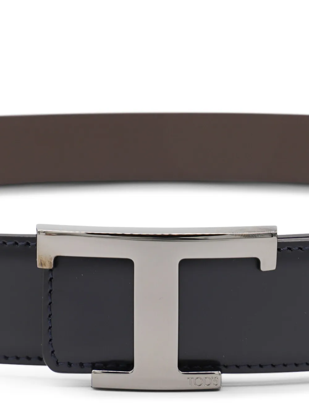 Tod's Leren riem met T-gesp Blauw