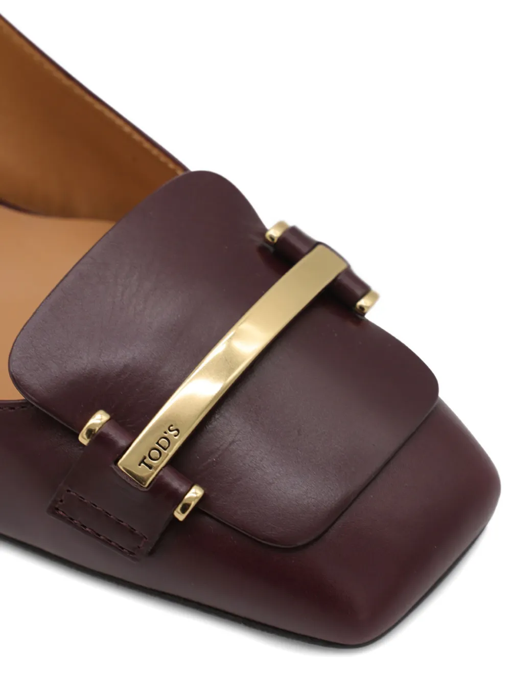 Tod's 50mm slingback gold-bar pumps Red