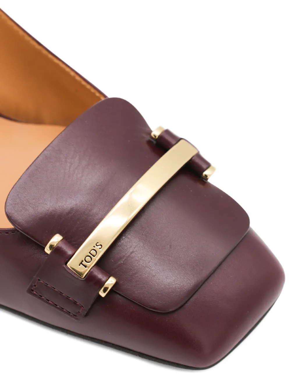 Tod's 50mm slingback gold-bar pumps Red