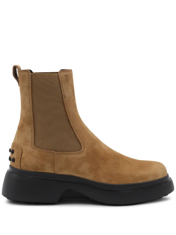 Tod's Elastic-panel Chelsea Boots in Neutrals