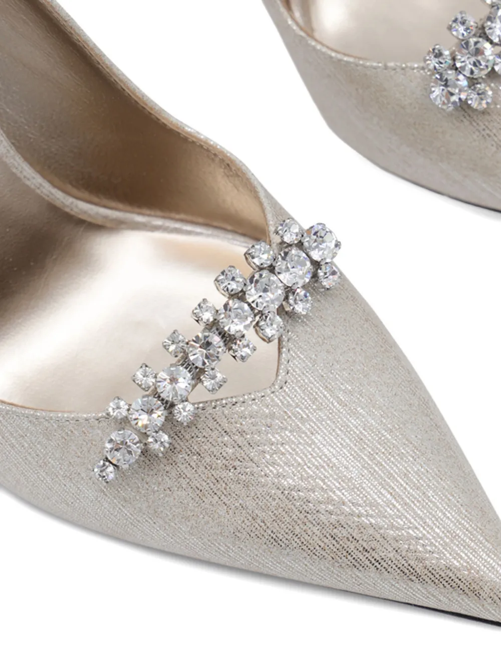 Jimmy Choo 90mm Belinda crystal-embellished pointed-toe pumps Gold