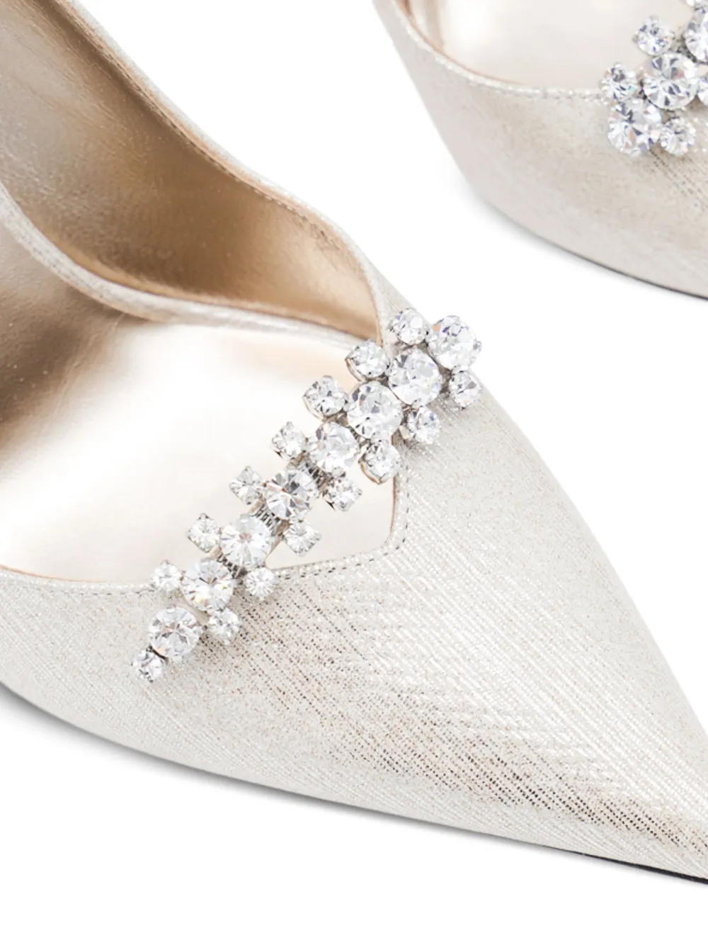 Jimmy Choo 90mm Belinda crystal-embellished pointed-toe pumps Gold