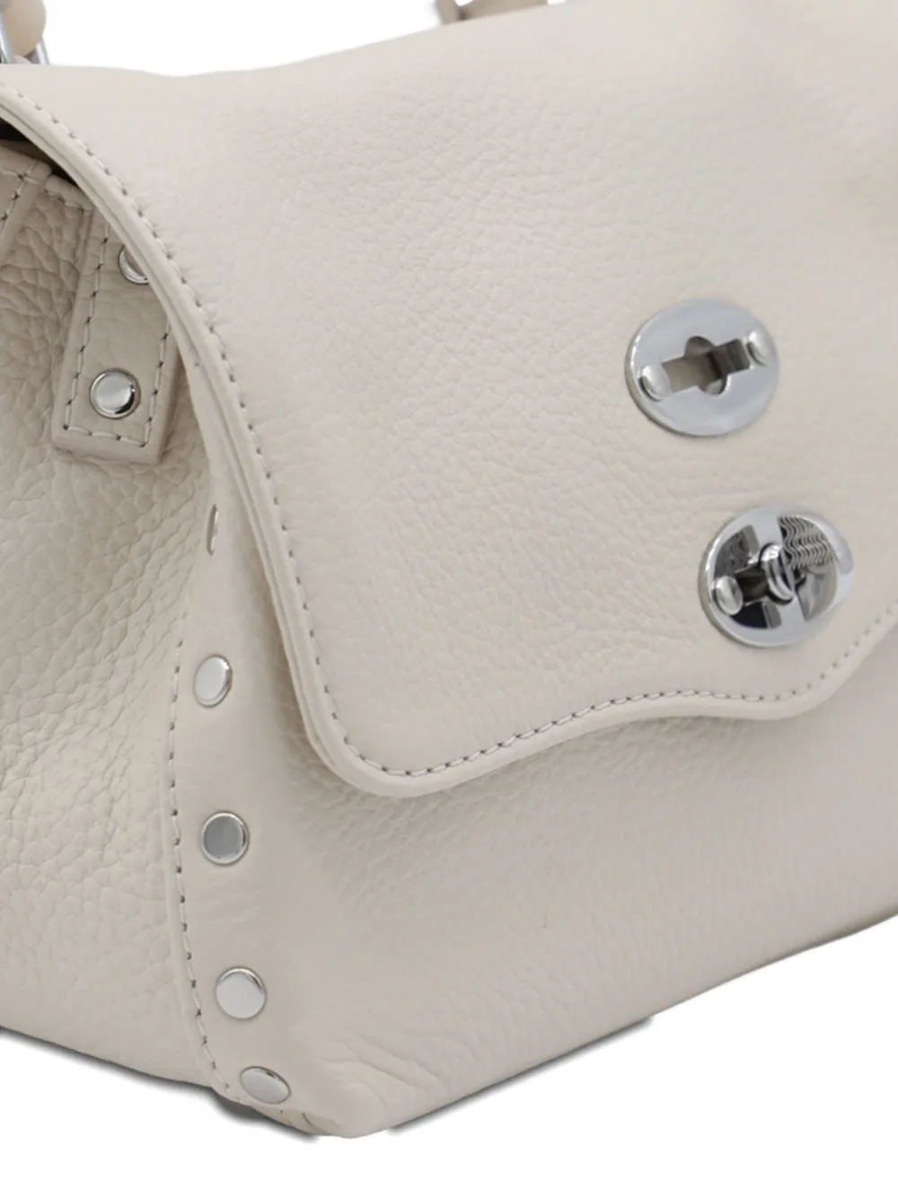 Zanellato Postina double-flap studded shoulder bag Beige