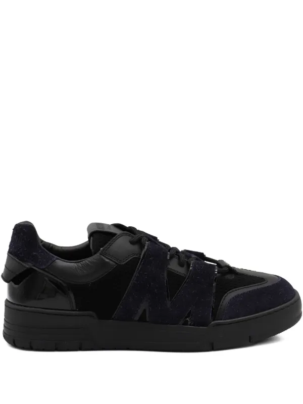 Moschino Lace-up Suede Sneakers in Black