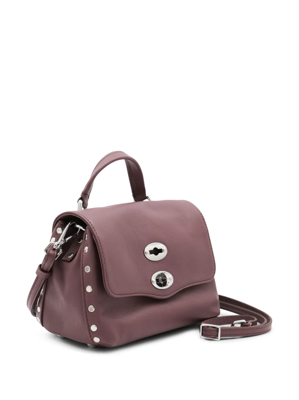 Zanellato Postina schoudertas met omslag en verfraaid met studs - Rood
