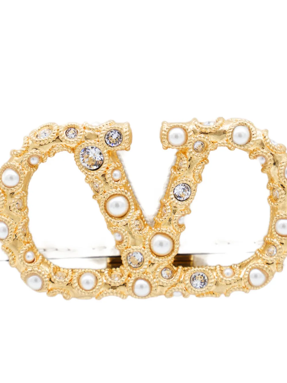 Valentino Garavani VSling VLogo pearl-embellished shoulder bag Wit