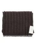Brunello Cucinelli ribbed-knit wool scarf - Brown