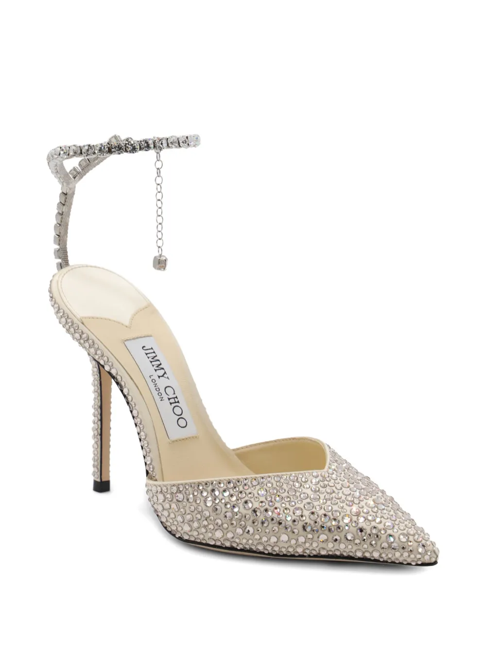 Jimmy Choo 100mm Saeda crystal-embellished pumps Grey