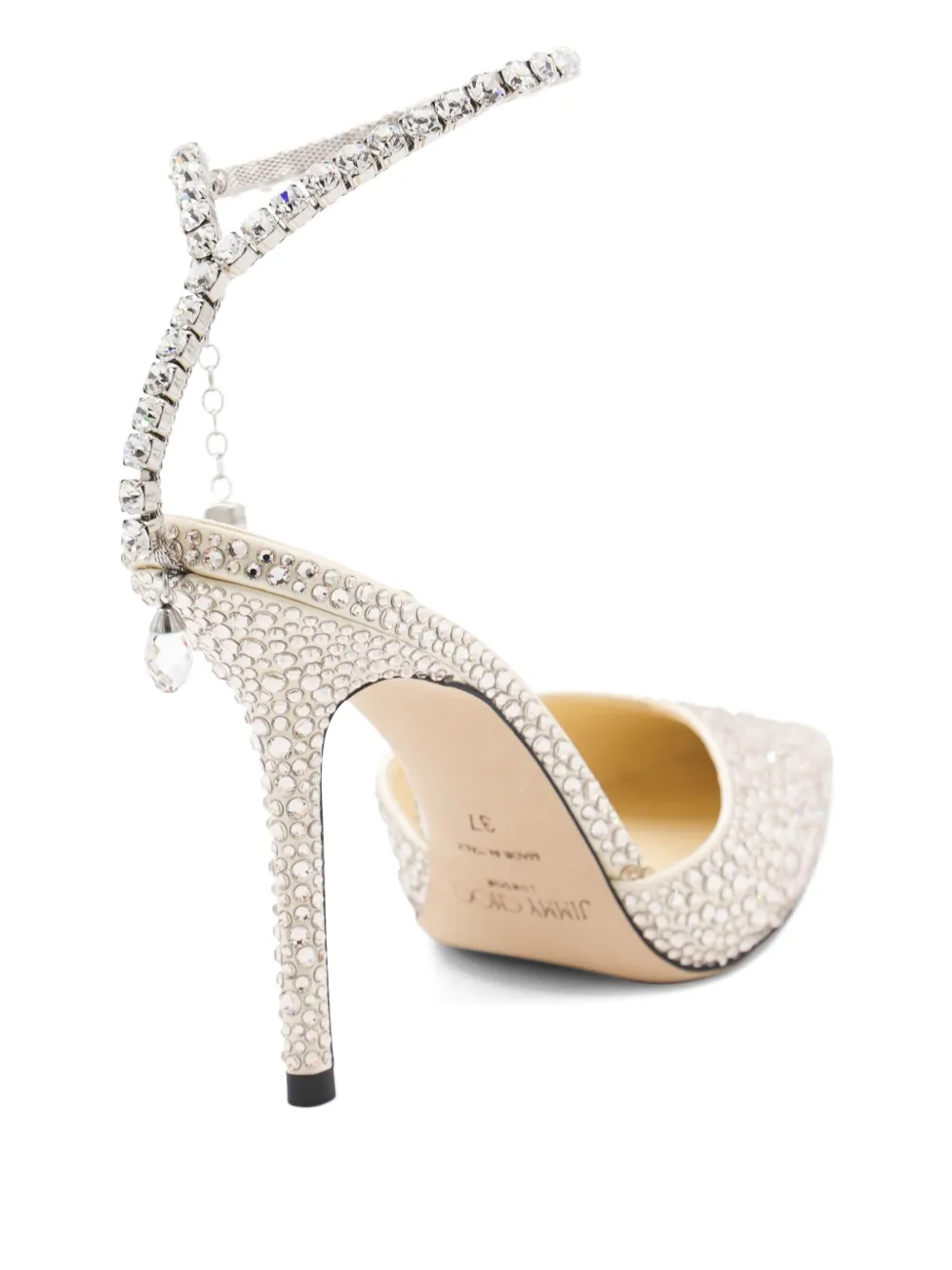 Jimmy Choo 100mm Saeda crystal-embellished pumps Grey