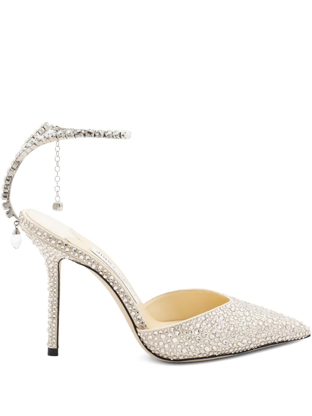 Jimmy Choo 100mm Saeda crystal-embellished pumps Grey