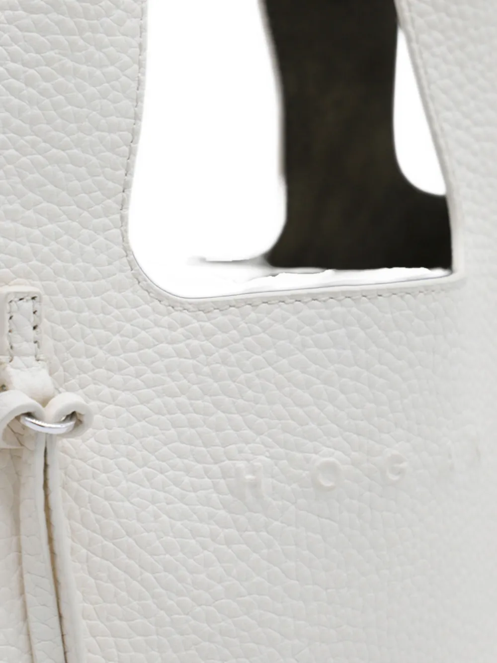 Hogan double top-handle leather tote bag Beige