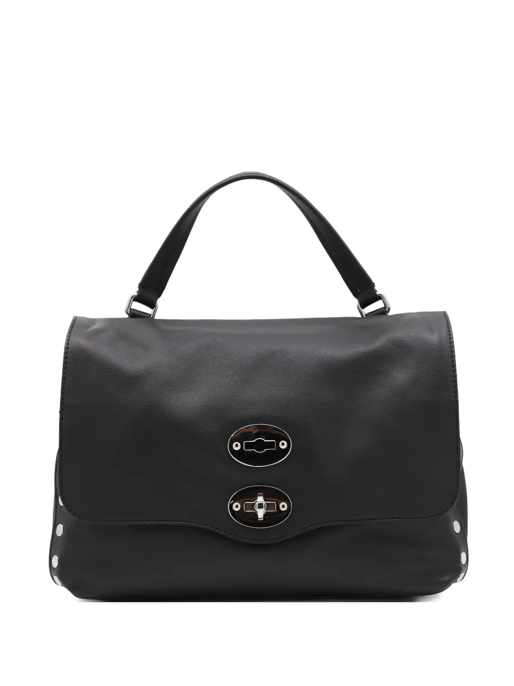 Zanellato Small Postina Stud-embellished Flap Tote Bag In Black