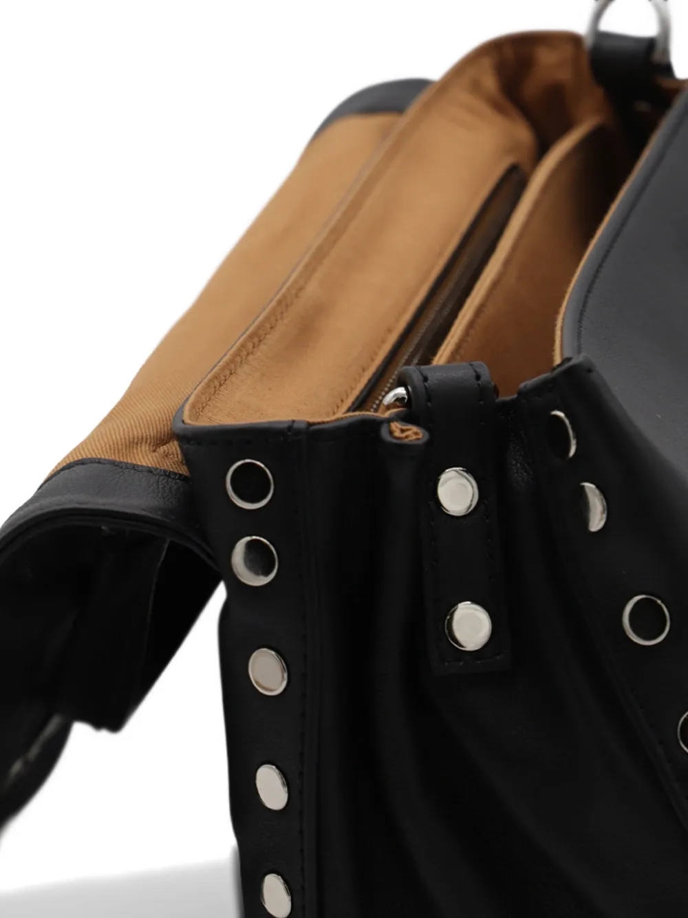 Zanellato small Postina stud-embellished flap tote bag Zwart