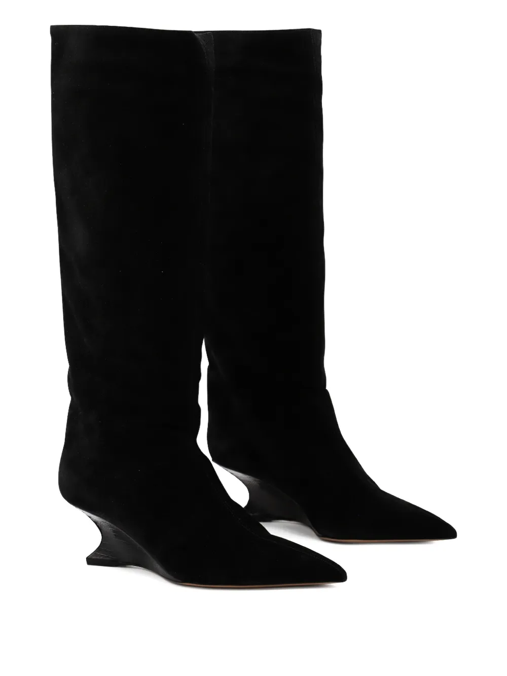 Paris Texas 50mm Nina Sculpted-heel Knee-high Boots In Black