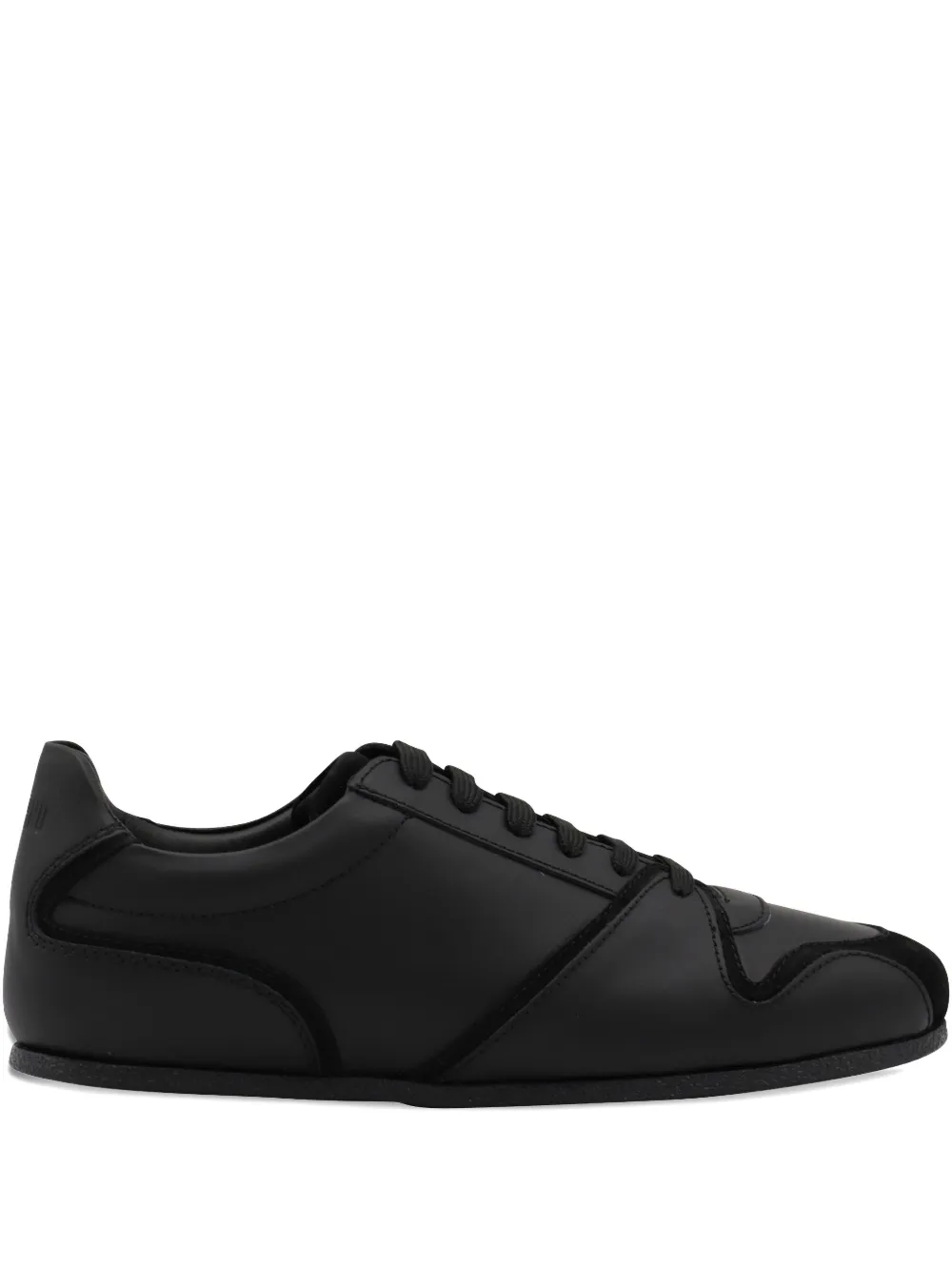 Moschino leather suede panel sneakers Black
