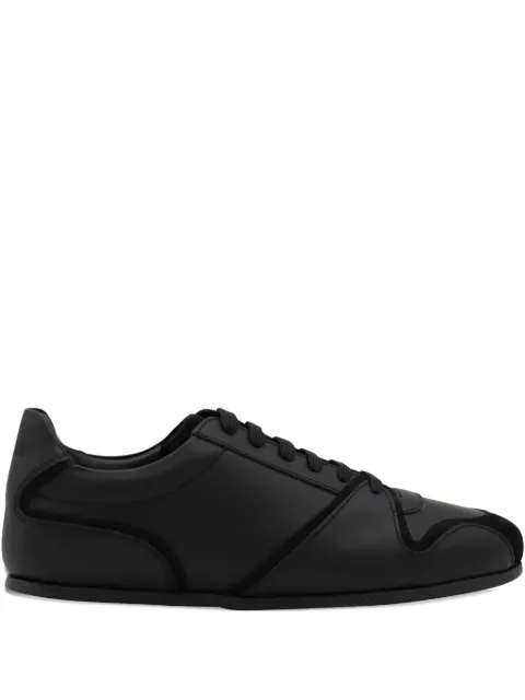 Moschino leather suede panel sneakers