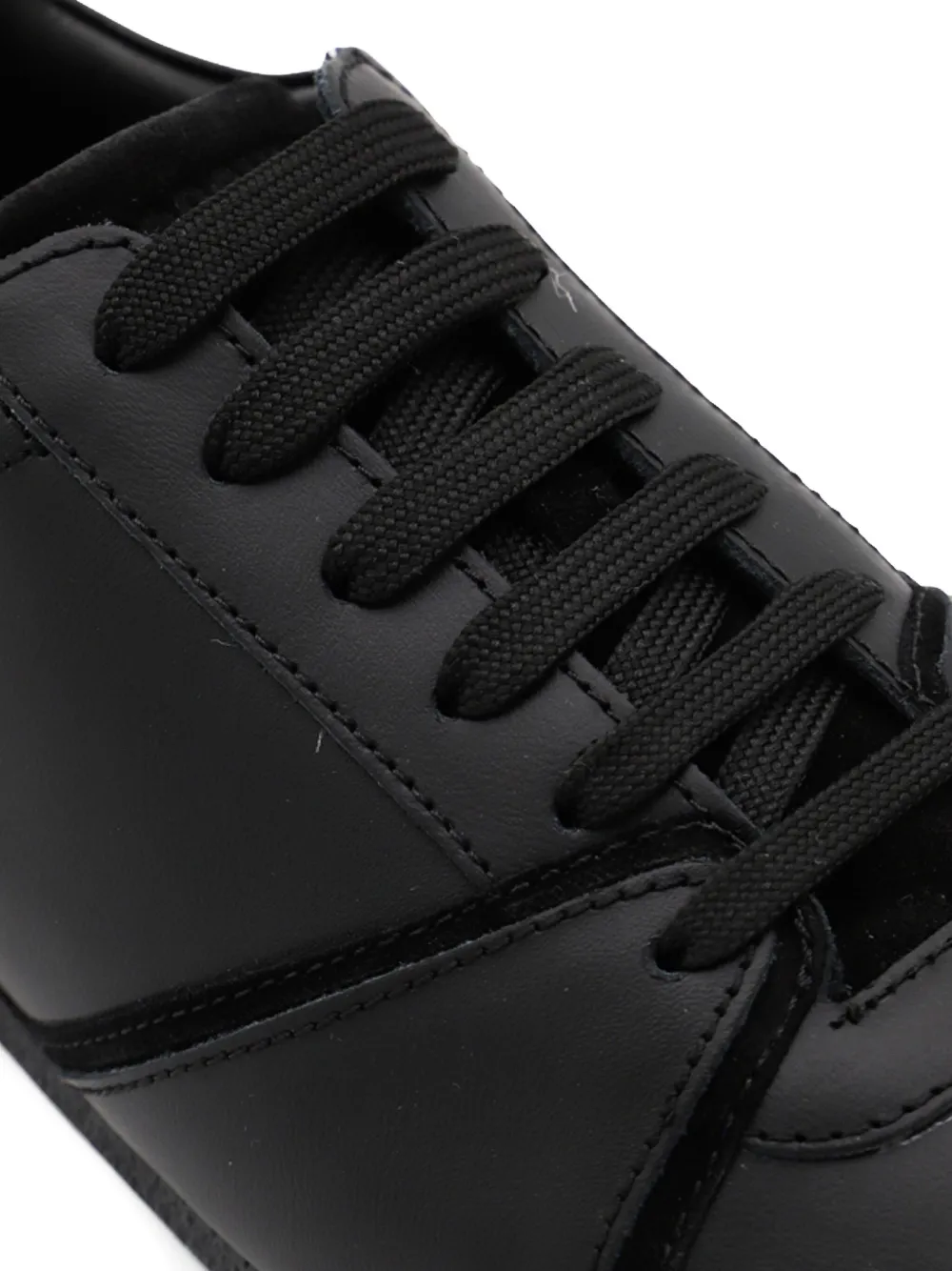 Moschino leather suede panel sneakers Black