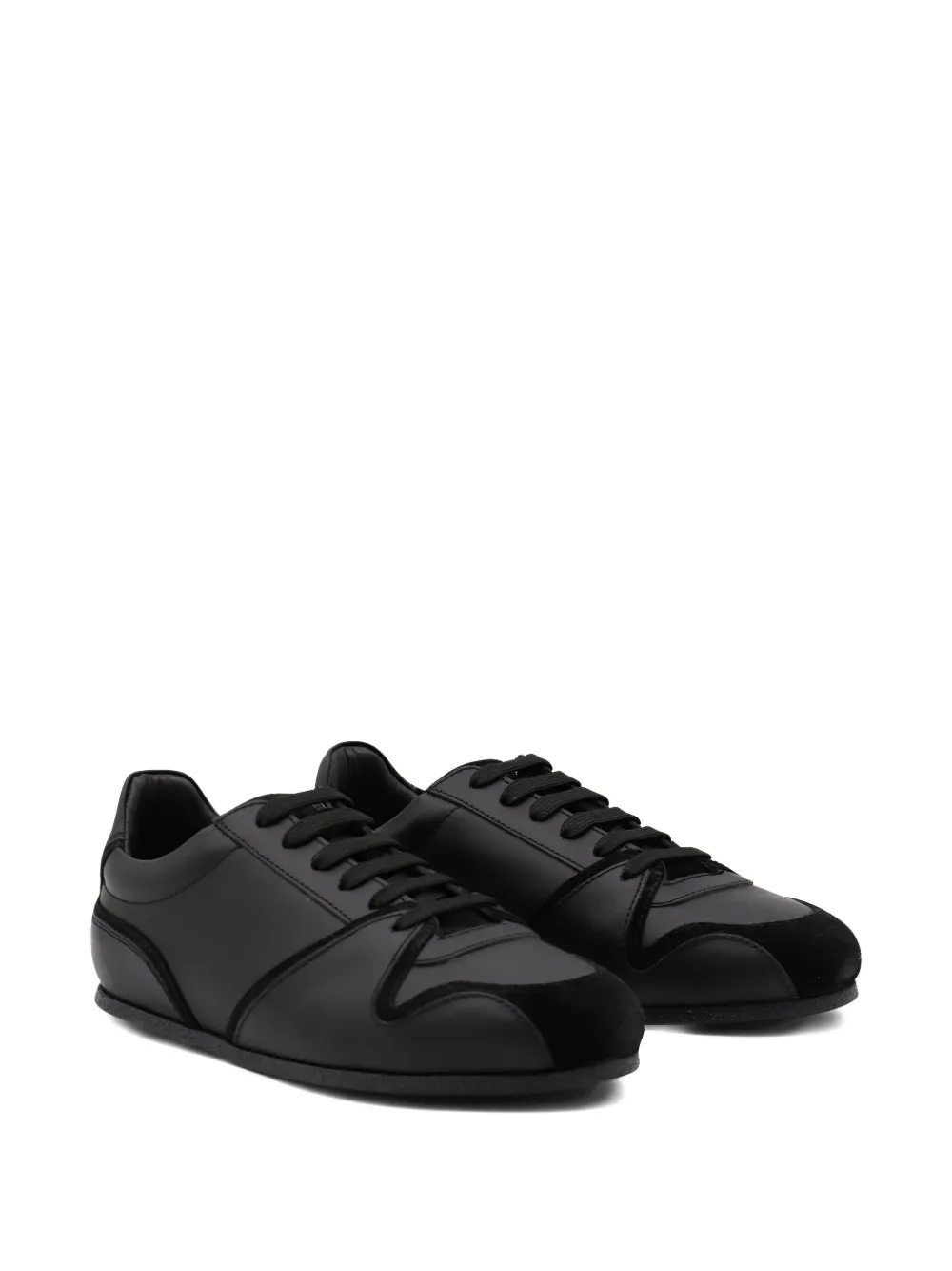 Moschino leather suede panel sneakers Black