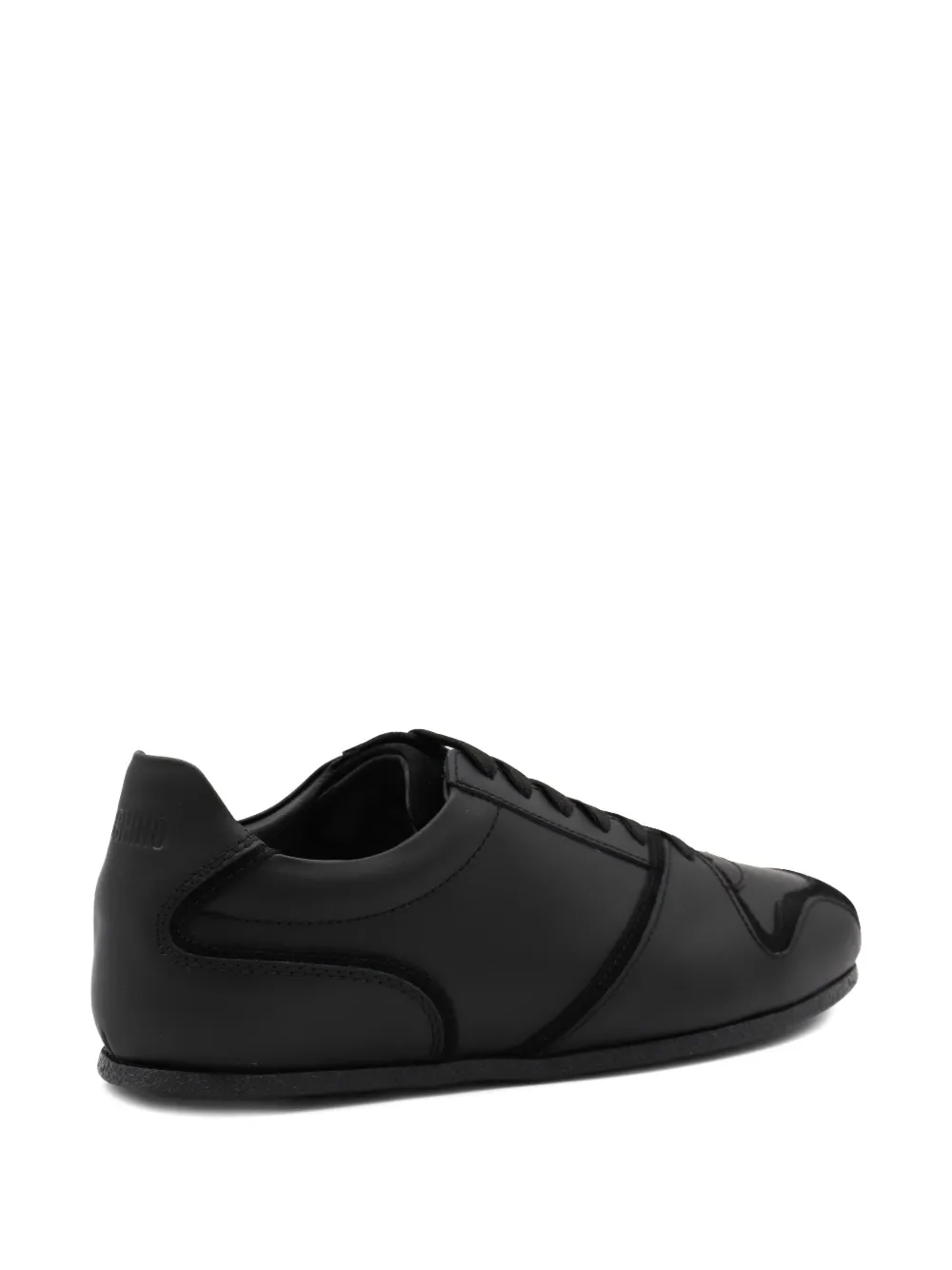 Moschino leather suede panel sneakers Black