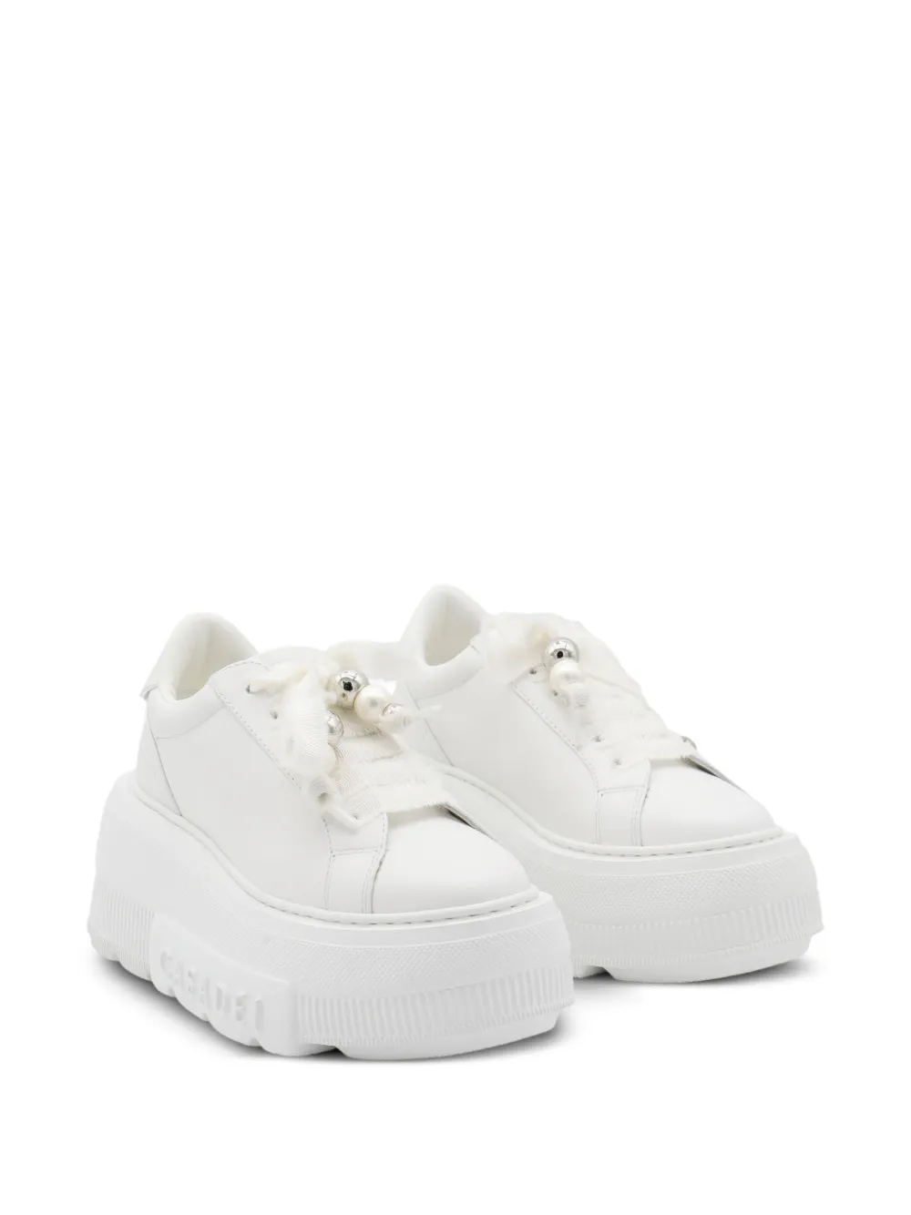 Casadei pearl-embellishment sneakers White