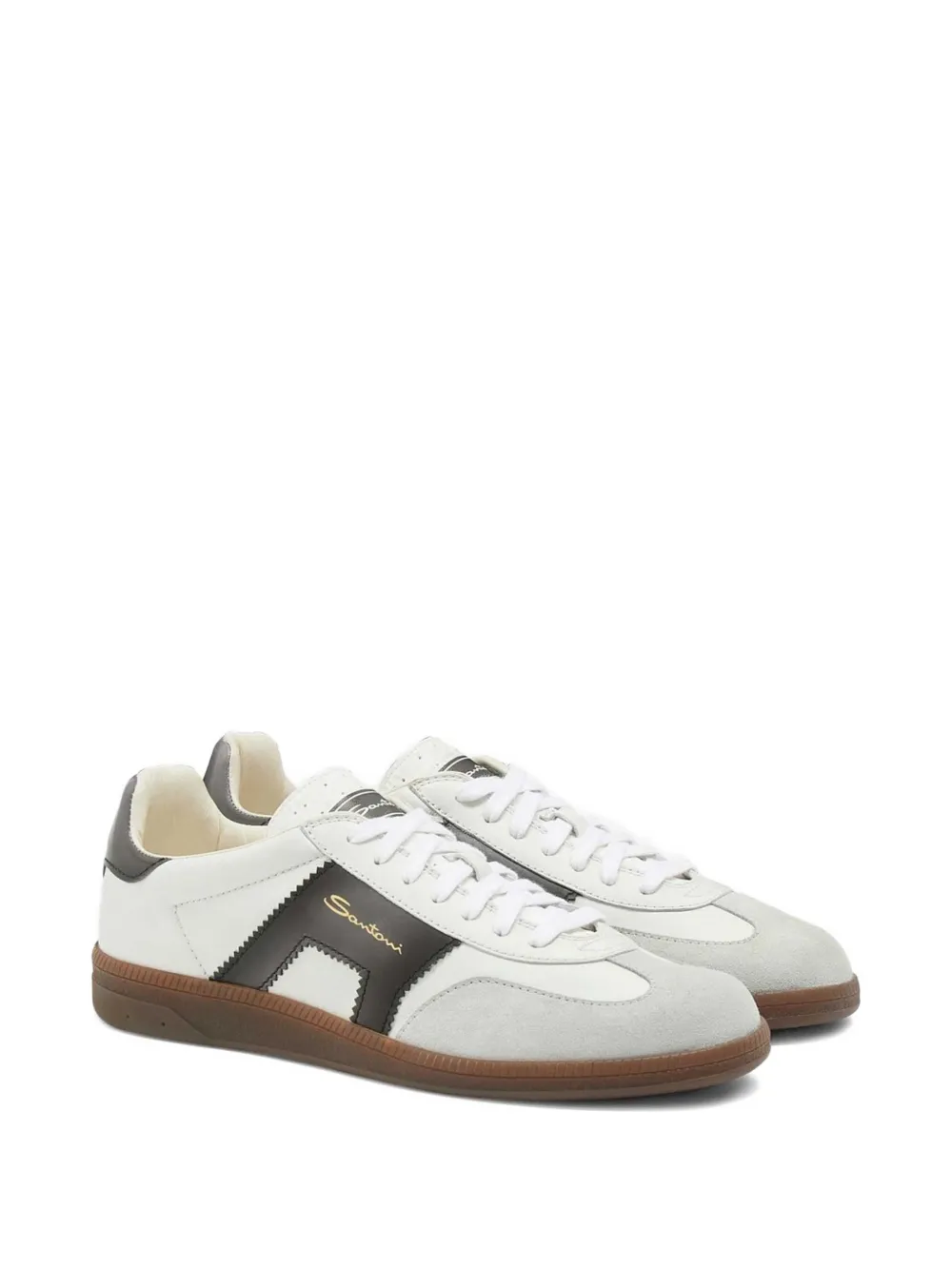 Santoni leather sneakers White