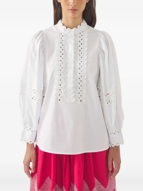 Antik Batik Blusa Romie mangas bufantes com ilhoses