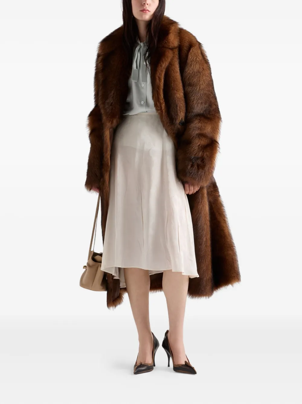 Prada Asymmetrische midi-rok - Beige