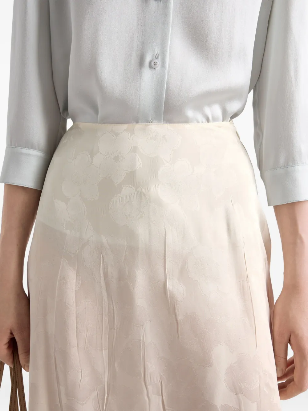 Prada Asymmetrische midi-rok Beige