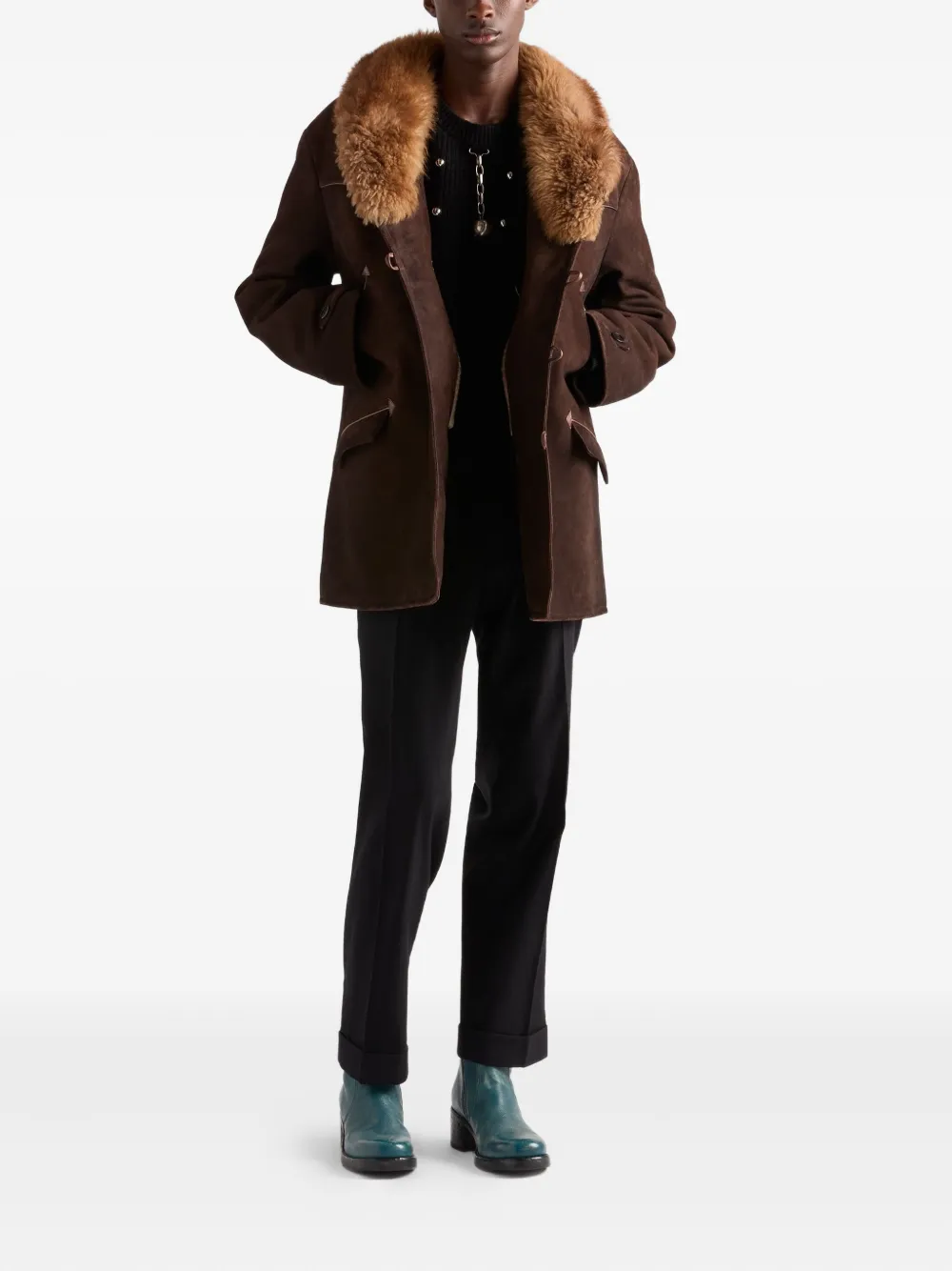 Prada shearling-collar suede jacket | Leather Jackets | Image 2