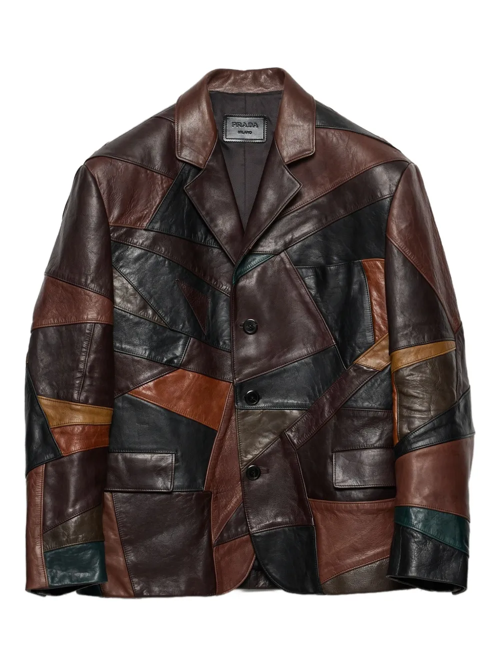 Prada chamarra con detalles patchwork | marrón | Image 1