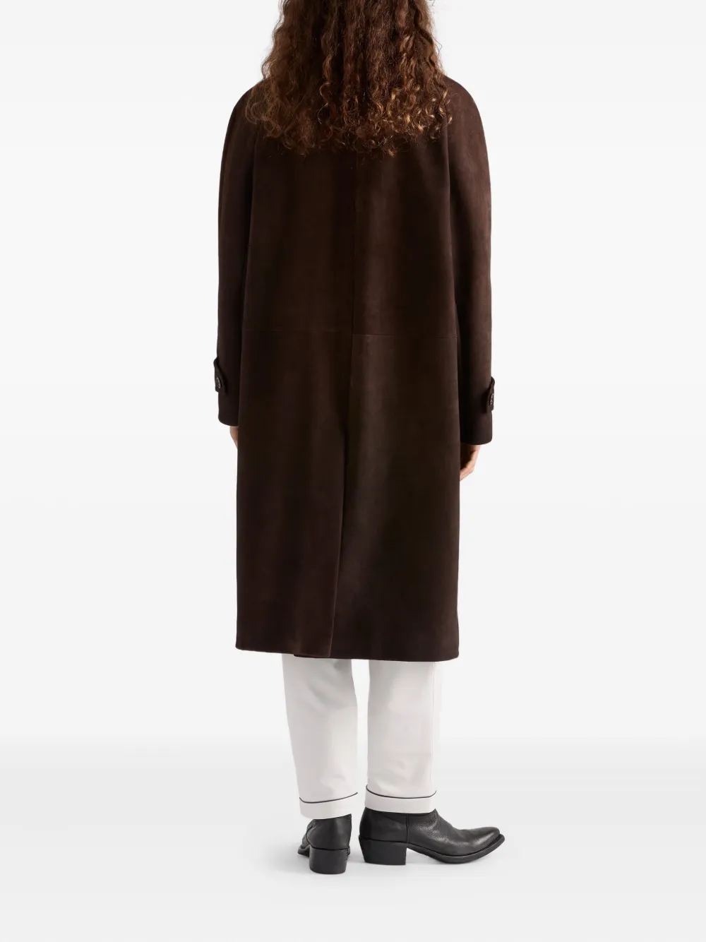 Prada Suède jas met raglan mouwen Bruin