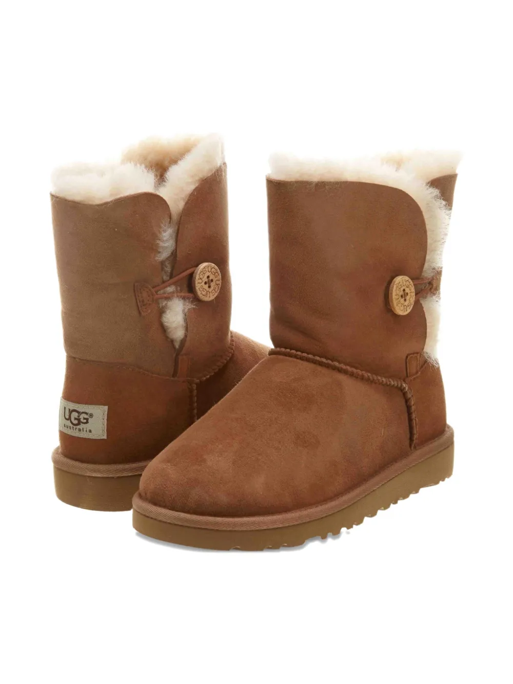 UGG Kids Bailey button-detail sheepskin boots Bruin