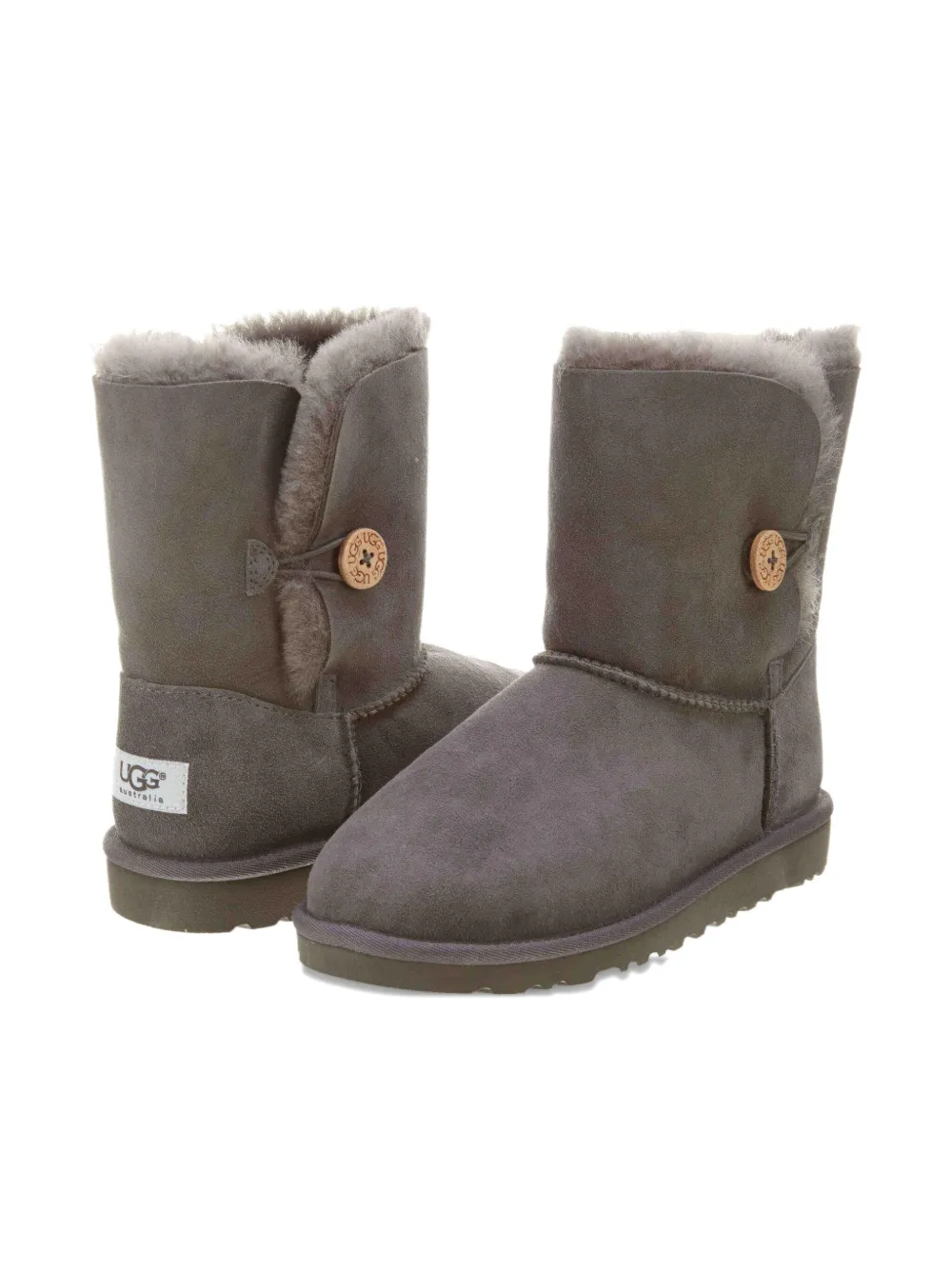 Ugg Babies' Bailey Button "grey" Boots In Gray