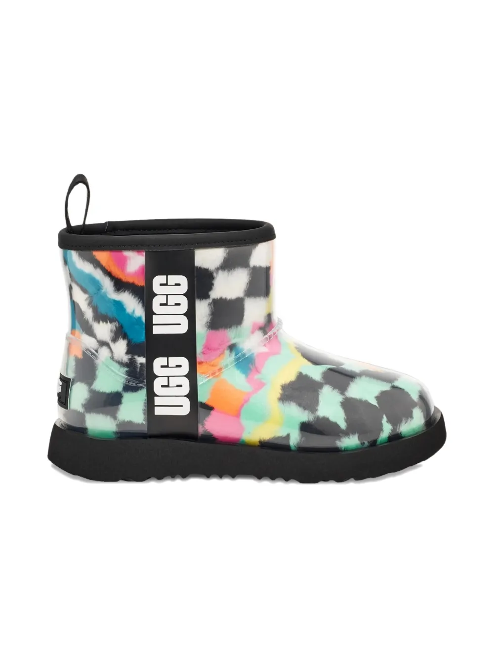UGG Kids Classic Clear Mini Checks "Black Marble" boots