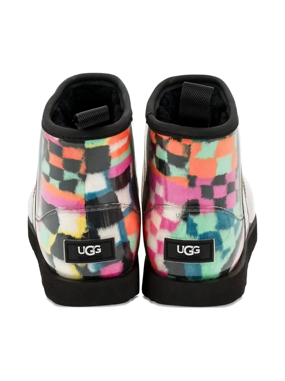 UGG Kids Classic Clear Mini Checks "Black Marble" boots