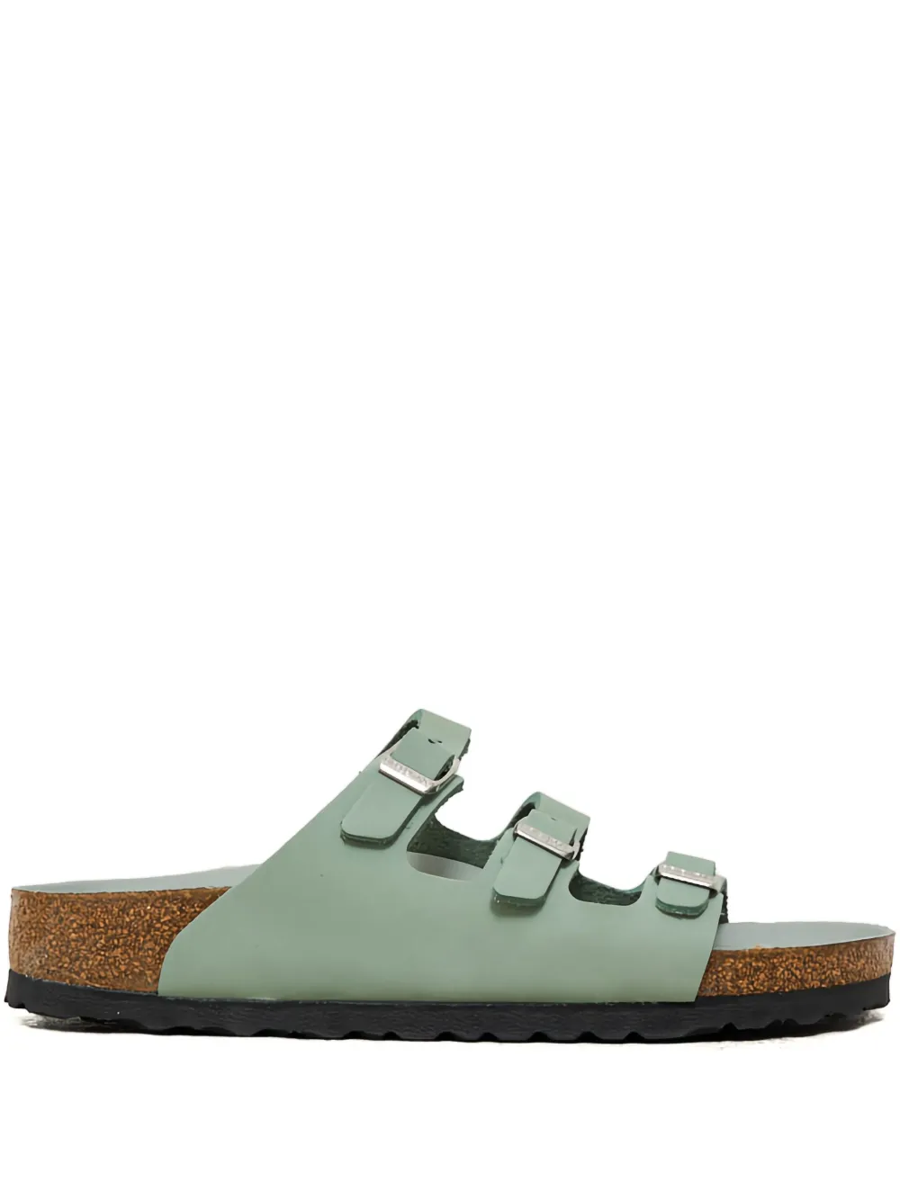 Birkenstock Triple Buckle Flat Sandals In Green