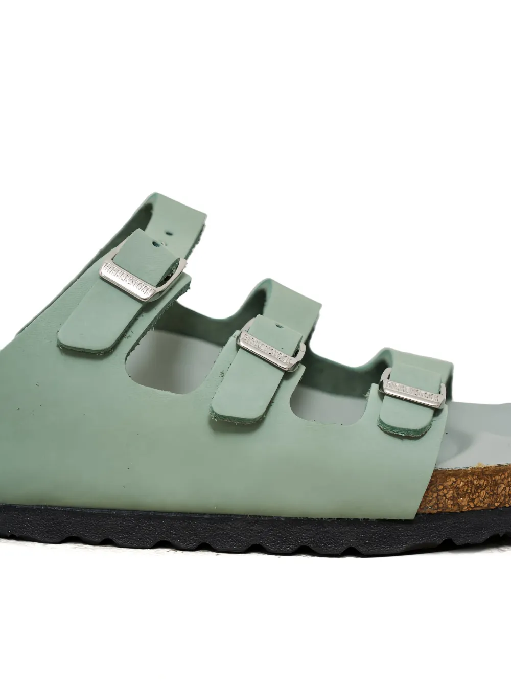 Birkenstock triple buckle flat sandals Green