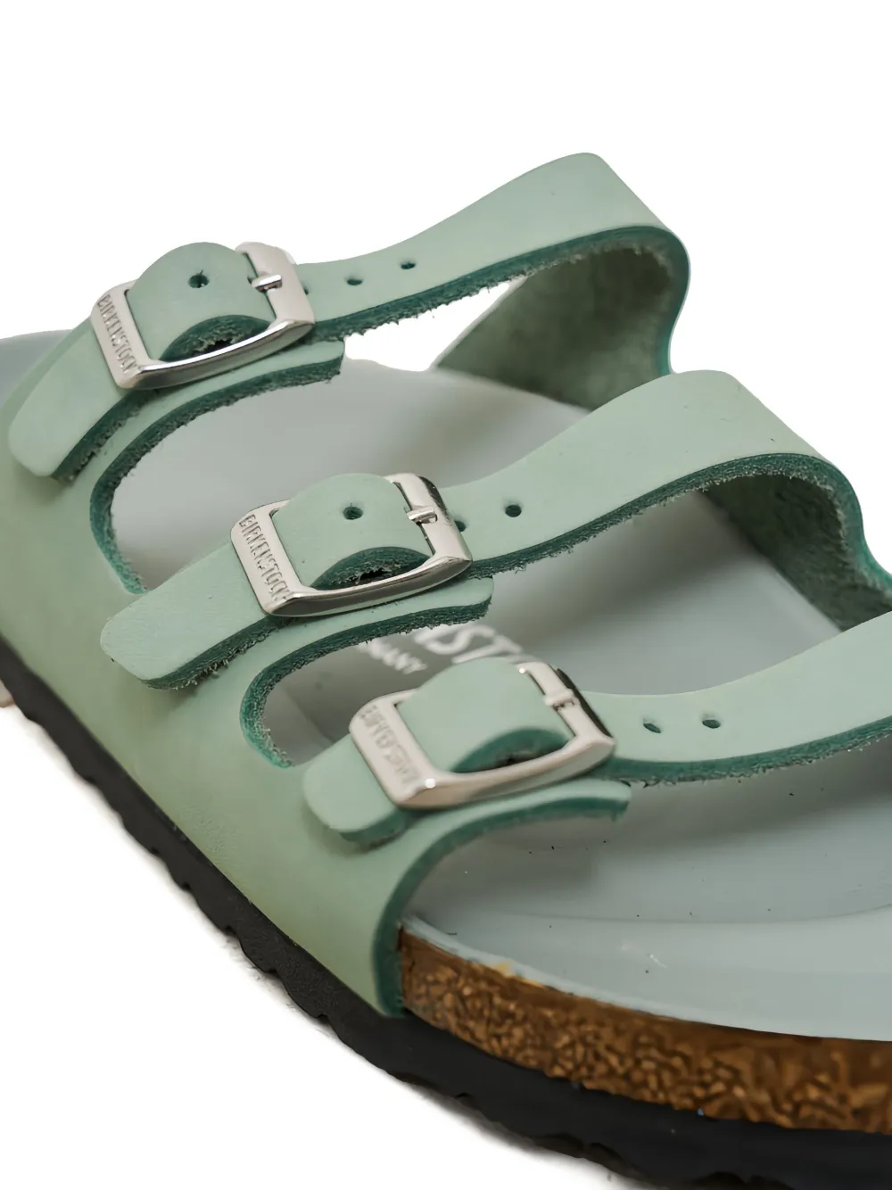 Birkenstock triple buckle flat sandals Green