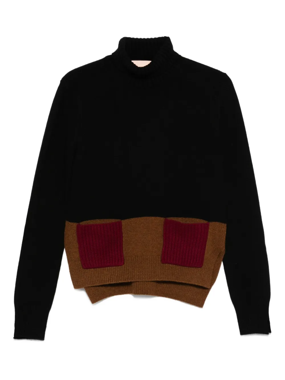 turtleneck pocket knitted top