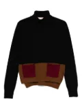 Plan C turtleneck pocket knitted top - Black