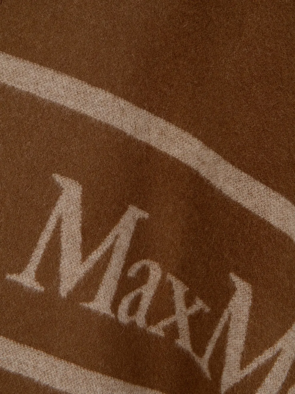 Max Mara logo-jacquard fringe-detail cape Bruin