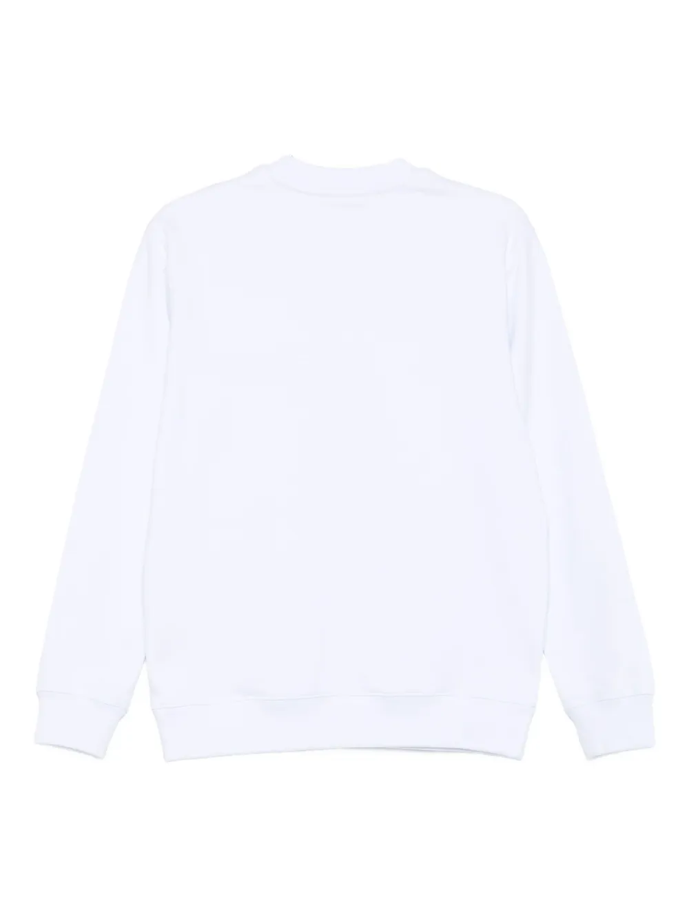 Msgm White Crewneck Sweatshirt With Script Logo In White